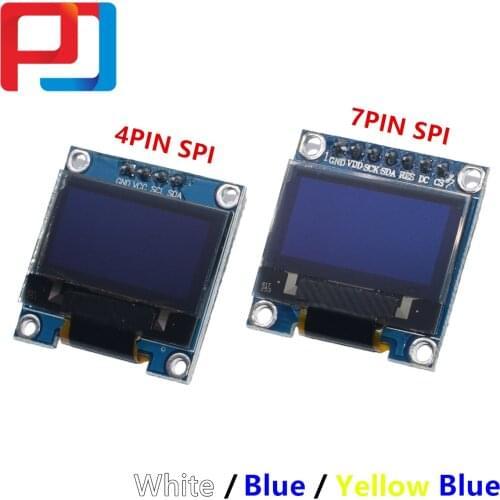 100PCS 4pin 7pin White/Blue/Yellow Blue color 0.96 inch 128X64 OLED Display Module For Arduino 0.96" IIC I2C SPI Communicate