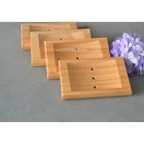 100pcs Soap Holder Natural Soap Dishes Wood Boxes Soap Dish Bathroom Shower Storage Support Plate Stand