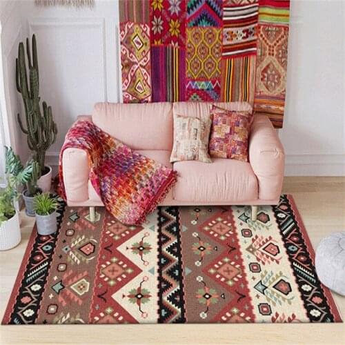 120x160 Retro Vintage Carpet Persian Carpet Living Room Bedroom Mat Anti-slip Area Carpet Absorbent Boho Carpet