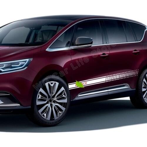 Car Racing Sports Long Stripe Sticker for Renault Espace Auto Styling Decals Self Adhesive Car Stickers Accessories 2 Pcs