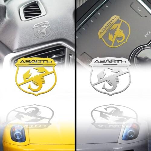 2pcs/lot 3D Metal Nickel Car-Styling 3D Scorpion Italy Abarth Emblem Stickers Decals For Fiat Viaggio Abarth Punto 124 125 500