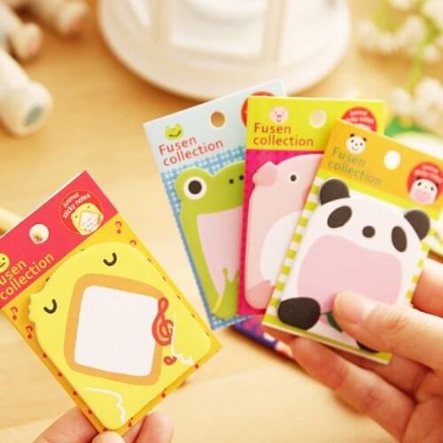 1PC Kawaii 20 Pages Cute Panda Frog Cat Sticker Bookmark Marker Memo Pad Flags Sticky Note Stationery School Supplies sl1281