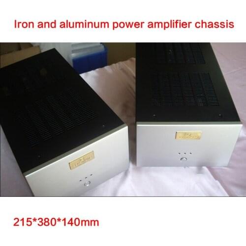 215*380*140mm Aluminum Power Amplifier Chassis DIY Post-stage Case Power Supply Shell Amplifier Box Audio Enclosure with RCA