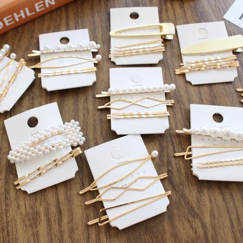 3 Pcs/set Fashion Hair Accessories for Women Shiny Pearl Hair Clips Korean Cute Headwear Elegant Girls Hairpins Barrettes Set