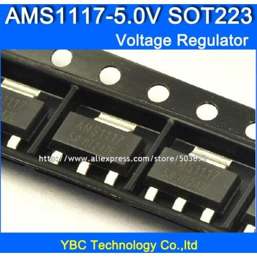 50pcs/lot AMS1117-5.0V AMS1117 1117 SOT223 Power Regulator Chip Buck IC LDO Linear Regulator
