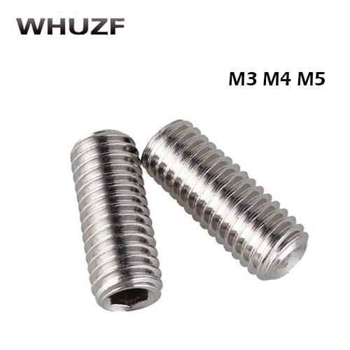 50Pcs M3 M4 M5 DIN916 304 Stainless Steel Allen Head cup point Hex Socket Set Screw Grub Screw