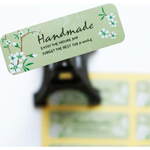 600pcs Floral Handmade Paper Stickers DIY Party Cake Candy Packaging Seal Stickers Label Creative Bakery Gift Sticker