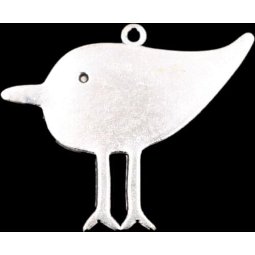 Cartoon Birds Pendant - 41*33mm Metal Sliced Birds Charms, Nature Charms, Silver Plated Animal Charms, A1986 8pcs
