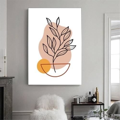 Abstract Fashion Potted plants Minimalist Wall Art Canvas Painting Nordic Posters And Prints Wall Pictures For Living Room Decor