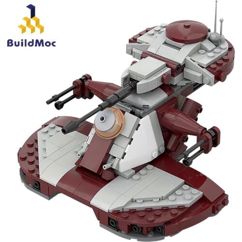 BuildMoc WW2 Tank Space Wars Weapons Armored Assault Vehicles Building Blocks MOC Military Tank Weapon Bricks Toys For Children