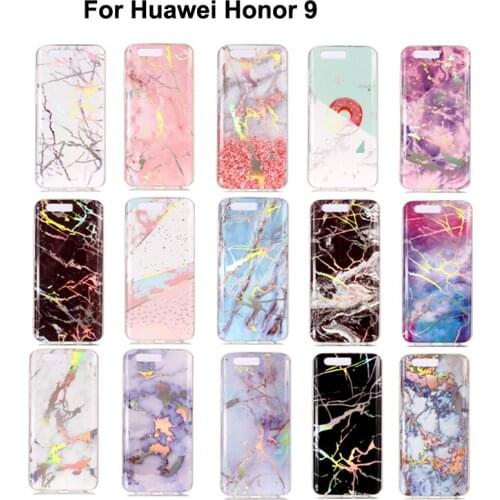 For Huawei Honor 9 Laser print Marble painted TPU cover capa,For huawei Honor9 anti-break silica soft back case fundas