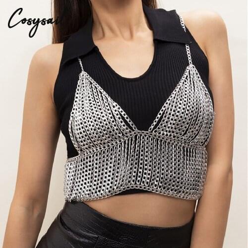 Cosysail Sexy Multilayer Metal Chain Bra Chain for Female Bralette Chest Harness Necklace Nightclub Party Jewelry Gift 2021