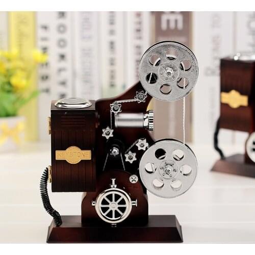 Vintage Music Box Engraved Wooden Music Box Hand Crank Creative Shape Interesting New Year Christmas Gift Home Ornaments Crafts