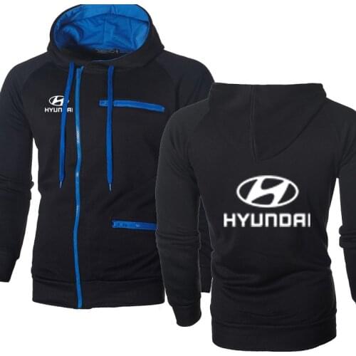 Men Hoodies Hyundai Car Logo Print Casual HipHop Harajuku Long Sleeve Fleece warm Hooded Sweatshirts Mens zipper jacket