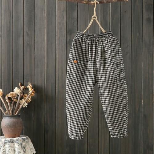 F&JE Women's Plaid Trousers