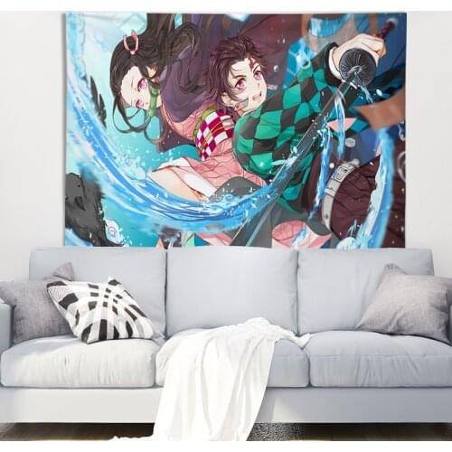 Cartoon Demon Slayer Anime Wall Tapestry Dorm Room Decor Wall Hanging Tapiz Wall Decor Tapestries