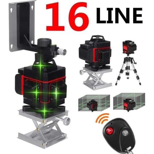 Laser levels 16/12 Lines 3D/4D Green Light Horizontal&Vertical Cross 360 Auto Self-Leveling Laser Levels &6000mAh Battery&Tripod