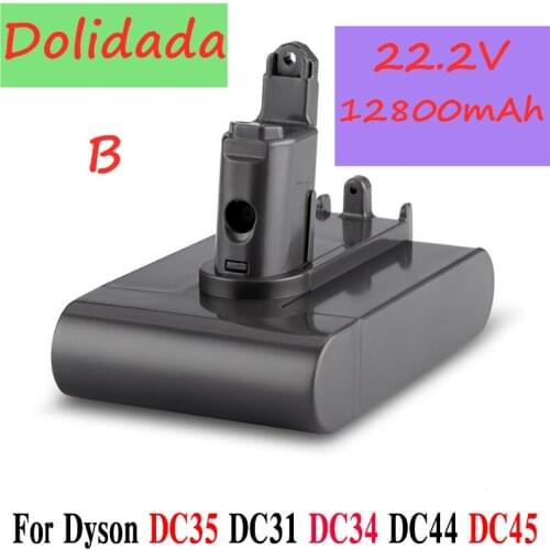 22.2V 12800mAh ( Only Fit Type B ) Li-ion Vacuum Battery for Dyson DC35, DC45 DC31, DC34, DC44, DC31 Animal, DC35 Animal &12.8Ah
