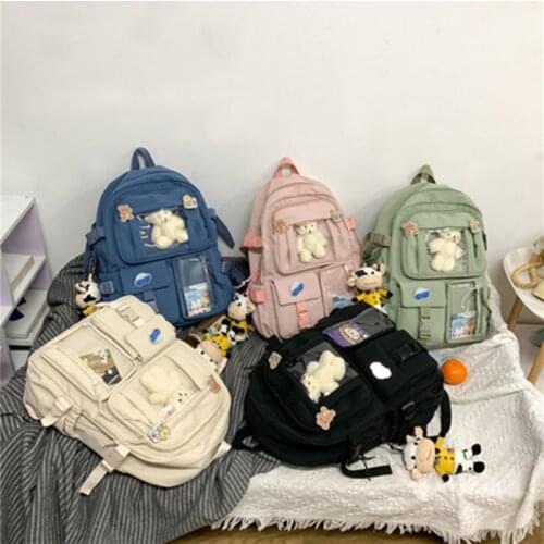 Cute Women Large Capacity Backpack Waterproof Nylon Female Schoolbag College Lady Laptop Backpacks Kawaii Girl Travel Book Bags