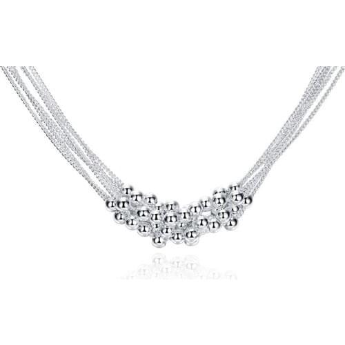 Fashion jewelry Silver color bead chokers necklace beautiful party gift for woman good quality factory price N002