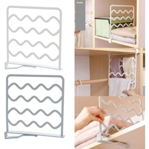 Fashion Creative Wardrobe Cabinet Partition Desktop Divider Storage PP Shelf Holder