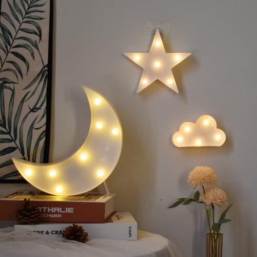 Night Light LED Table Marquee Star Heart Flamingo Pineapple Christmas Coconut Tree Home Party Decoration 3D Desk Night Lamp