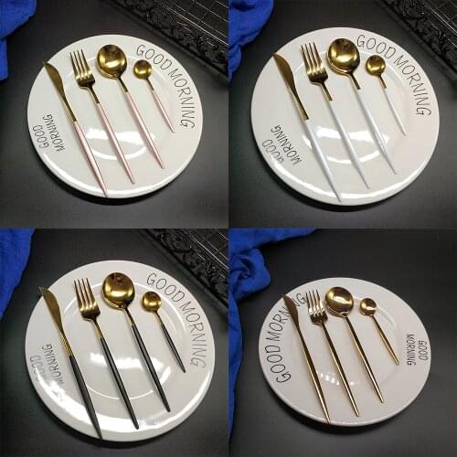 Hot 16/24/32pcs stainless steel cutlery cubiertos tofok dorados de acero inoxidable faqueiro dourado forks knives spoons set