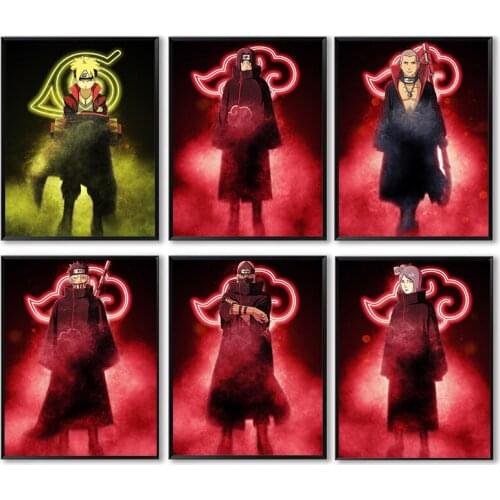 Naruto and Sasuke Anime Wall Decoration Posters and Prints Japanese Manga Sasori Canvas Painting Picture for Kids Room Decor