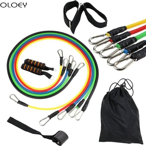 New 11pcs/set Pull Rope Fitness Exercises Latex Resistance Bands Crossfit TPE Tubes Pedal Excerciser Body Training Workout Yoga