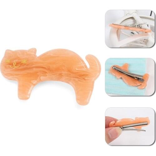 New Cute Korean Cat Shaped Hair Duck Clips Wholesale Cheap Acrylic Anima Hair Clip Hair Accessories For Girls