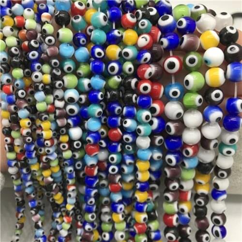 4mm/6mm/8mm Colorful Turkish Evil Eyes Beads Evil Eye Necklace Jewelry Glass Beads for Jewelry Making Jewelry Diy wholesale