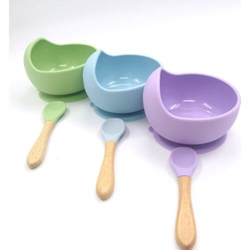 1set Silicone Baby Feeding Bowl Tableware Waterproof Spoon Non-Slip Crockery BPA Free Silicone Dishes for Baby Bowl Baby Plate