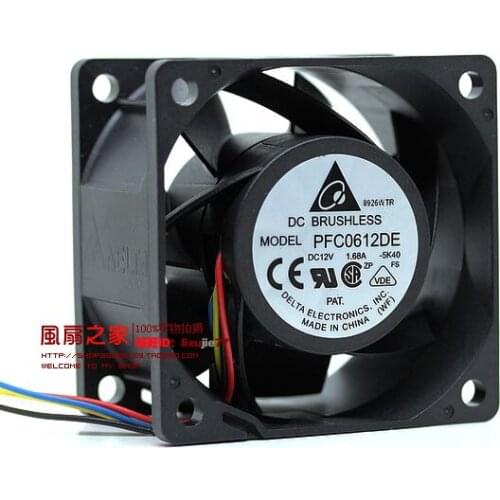 Brand new DELTA PFC0612DE 6038 6cm 1.68A high air volume 4PIN Server cooling fan