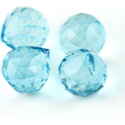 Light Aquamarine 30pcs/Lot 20mm Crystal Faceted Ball Crystal Chandelier Ball For Chandelier Parts Wedding Event Party Supplie