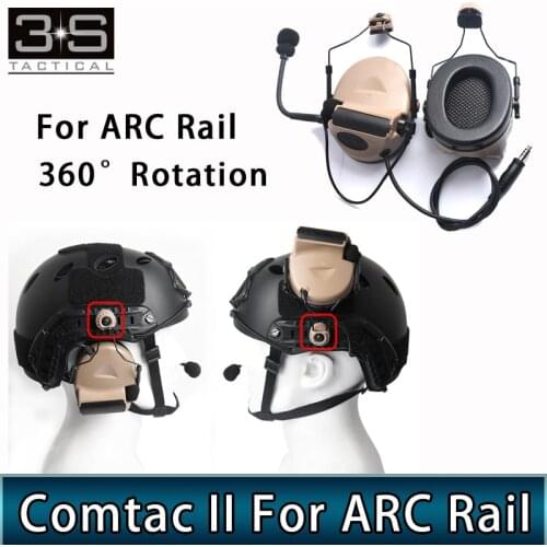 Tactical Hunting Comtac II Headphone With Helmet Adapter For ARC Rail Helmet Headset Comtac Accessory