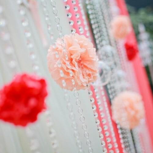 1 M Decoration for Home Crystal Clear Acrylic Bead Garland Chandelier Hanging Wedding Decoration Party Festive Supplies Decor