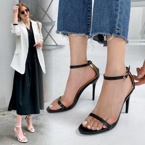 Gladiator Sandals Women Plus Size 30-50 Thin High Heels Buckle Strap Fashion Sexy Summer Ladies Pumps Party Wedding Shoes 256
