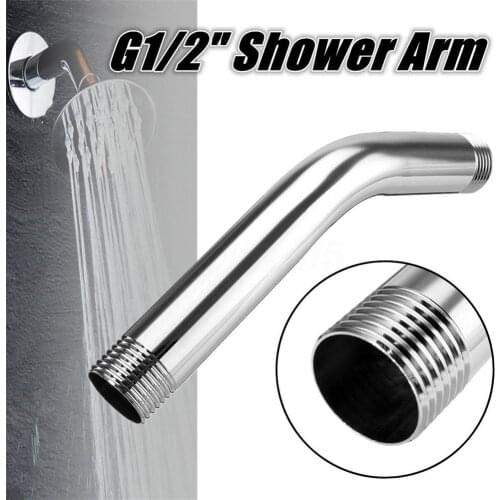 1/2 Inch Threaded Shower Heads Stainless Steel Shower Arm Extension Tube Shower Into Wall Tube Accessories