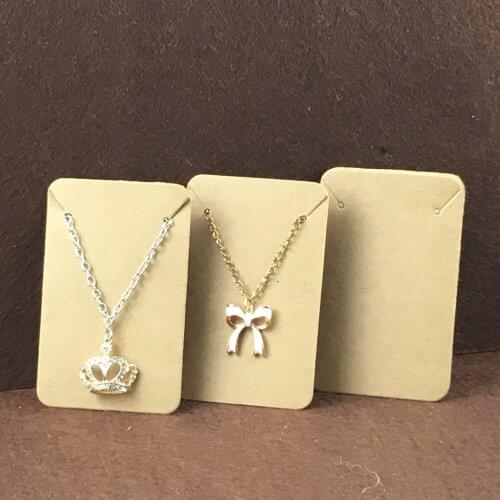 200PCS Kraft Pendant Card Paper Blank Necklace/Earring Cards Jewelry Displays Card Jewelry Packaging Card Custom Logo Cost Extra