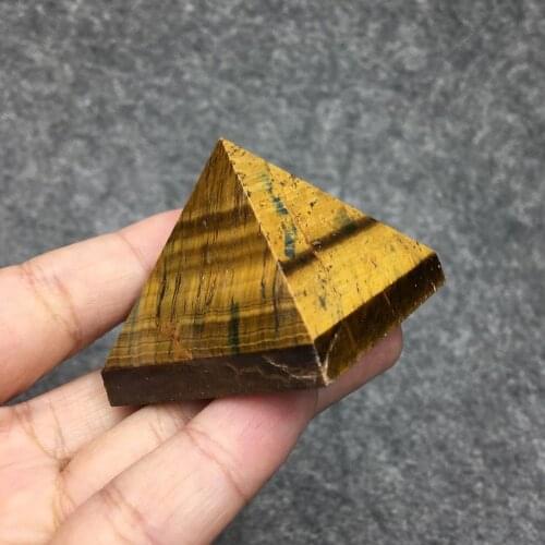 3-5CM Natural Rock Tiger Eye Stone Quartz Crystal Reiki Pyramid for Healing