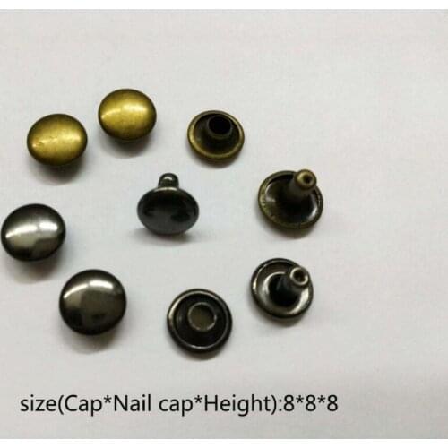 300sets/lot metal iron cap rivets with cap nail mushroom rivets bronze/black nickle/nickle free shipping 2017011901