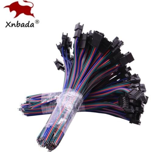 50Pairs 4Pin JST Led Connectors,Female&Male Connectors,22AWG Red Green Black And Blue Led Wire For WS2801 WS2812 RGB Led Ltrip