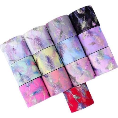 6cm/8cm/10cm/12cm Colorful Feather Tulle Ribbon 25 Yards DIY Handmade Material Tiaras Bow Tie Accessories