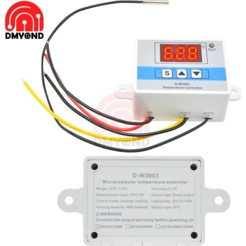 W3003 LED Digital Temperature Humidity Controller 12V Thermostat Thermoregulator for Incubator Home Heating Breeding Hatching