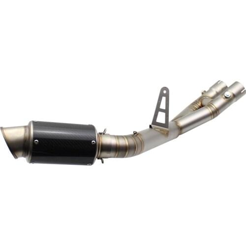 For YAMAHA MT10 FZ10 Slip On Exhaust System Muffler Pipe 61mm DB Killer Motorbike Link Mid Tube Tailpipe Escape Moto MT-10 FZ-10