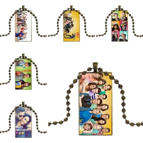 Glee Character For ValentineS Day Gift Fashion Glass Cabochon Pendant Necklace With Women Bronze Plated Statement Jewelry