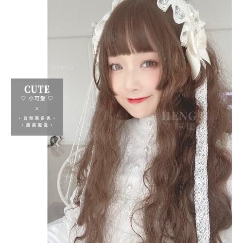 Heng Ji Wig Female Long Curly Hair Ji Fa Princess Cut Natural Realistic Net Red Girl JK Face Repair Lolita Fake Hair