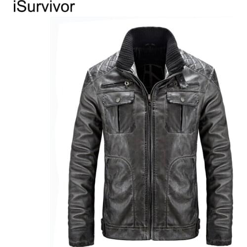 ISurvivor 2021 European And American Size Mens Motorcycle Leather Mens Large Size Mens Mens Leather Jacket