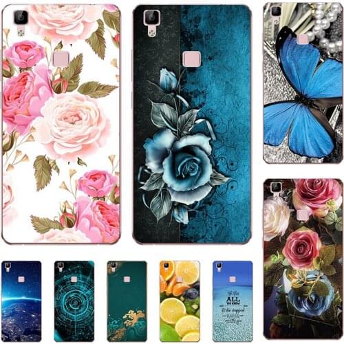 Fashion Flower Case For Vivo V3 Cover Soft Silicone Cat Printing Capa Back Coque