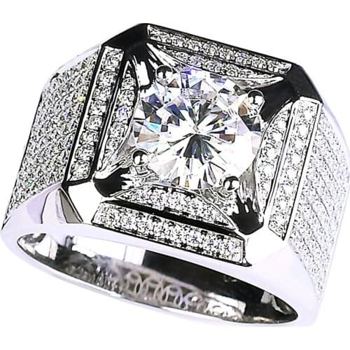 S925 Sterling Silver Ring Mens Luxury Rose Gold Engagement Wedding Elegant and Exquisite Diamond Jewelry Original Design